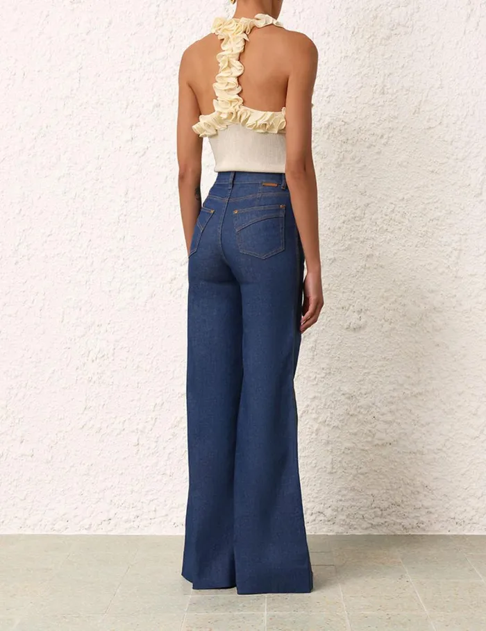 Women Shorts and Pants Zimmermann Matchmaker Palazzo Jean Railway Blue