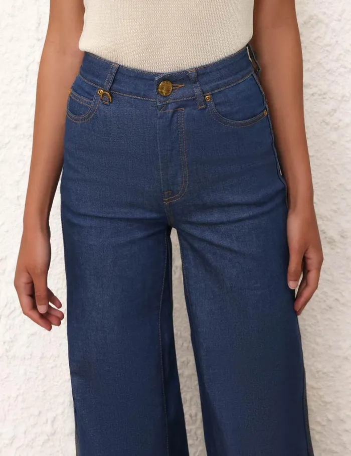 Women Shorts and Pants Zimmermann Matchmaker Palazzo Jean Railway Blue