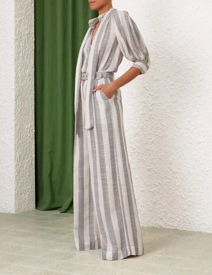 Women Shorts and Pants Zimmermann Matchmaker Pintuck Pant Bluecream Stripe
