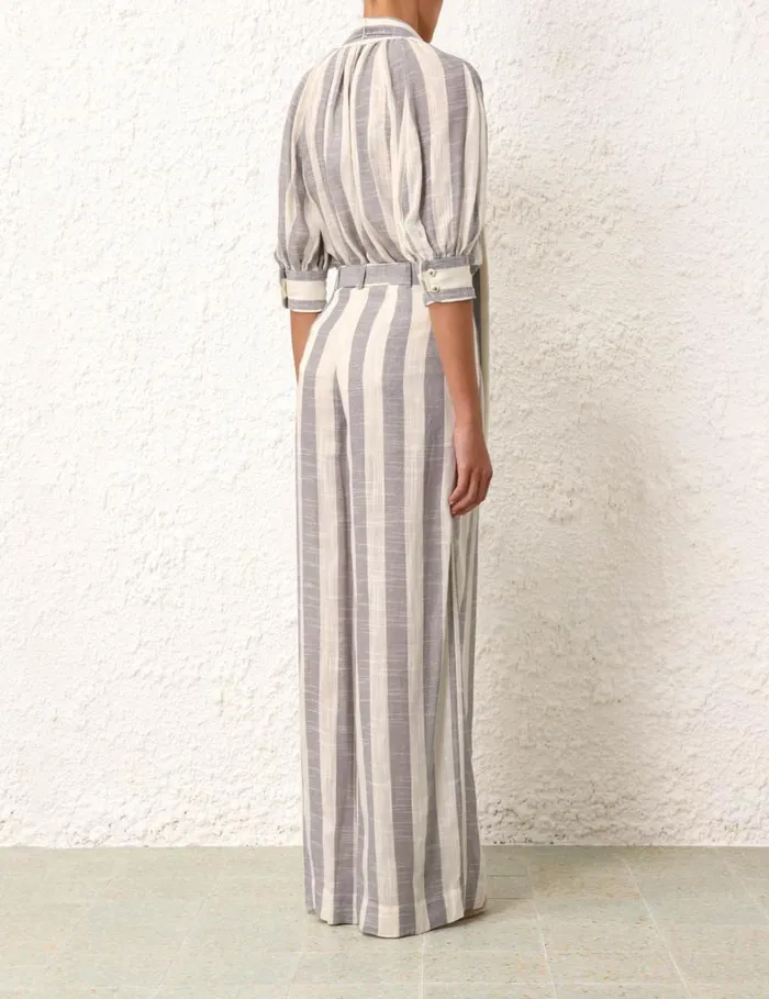 Women Shorts and Pants Zimmermann Matchmaker Pintuck Pant Bluecream Stripe