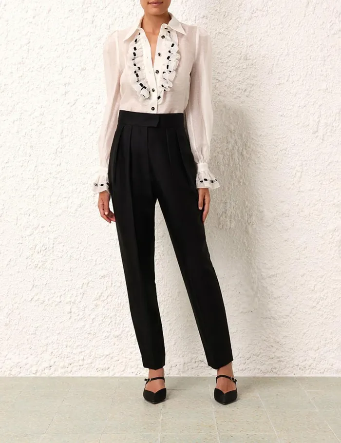 Women Shorts and Pants Zimmermann Matchmaker Pleat Front Pant Black