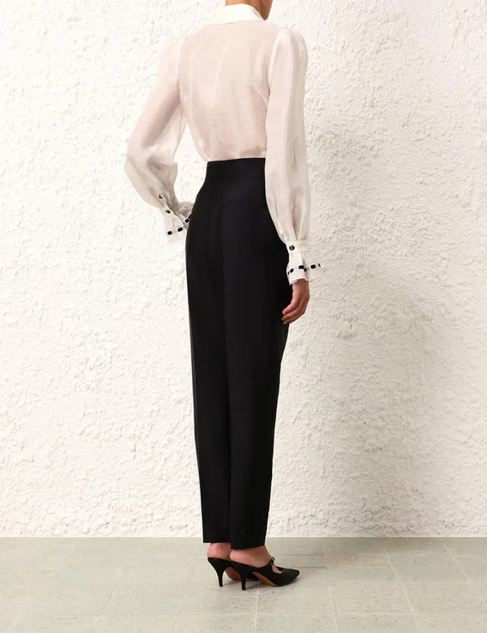 Women Shorts and Pants Zimmermann Matchmaker Pleat Front Pant Black