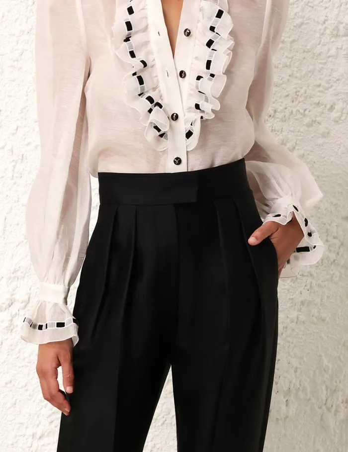 Women Shorts and Pants Zimmermann Matchmaker Pleat Front Pant Black