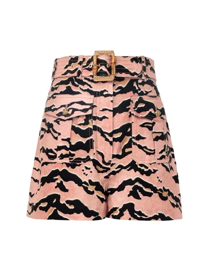 Women Shorts and Pants Zimmermann Matchmaker Safari Short Pink Tiger