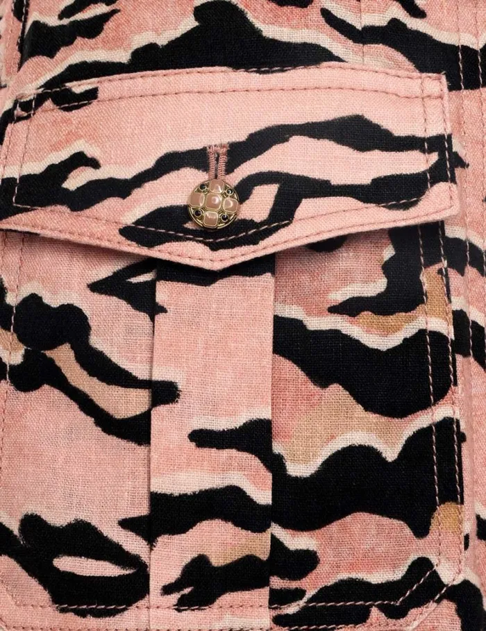 Women Shorts and Pants Zimmermann Matchmaker Safari Short Pink Tiger
