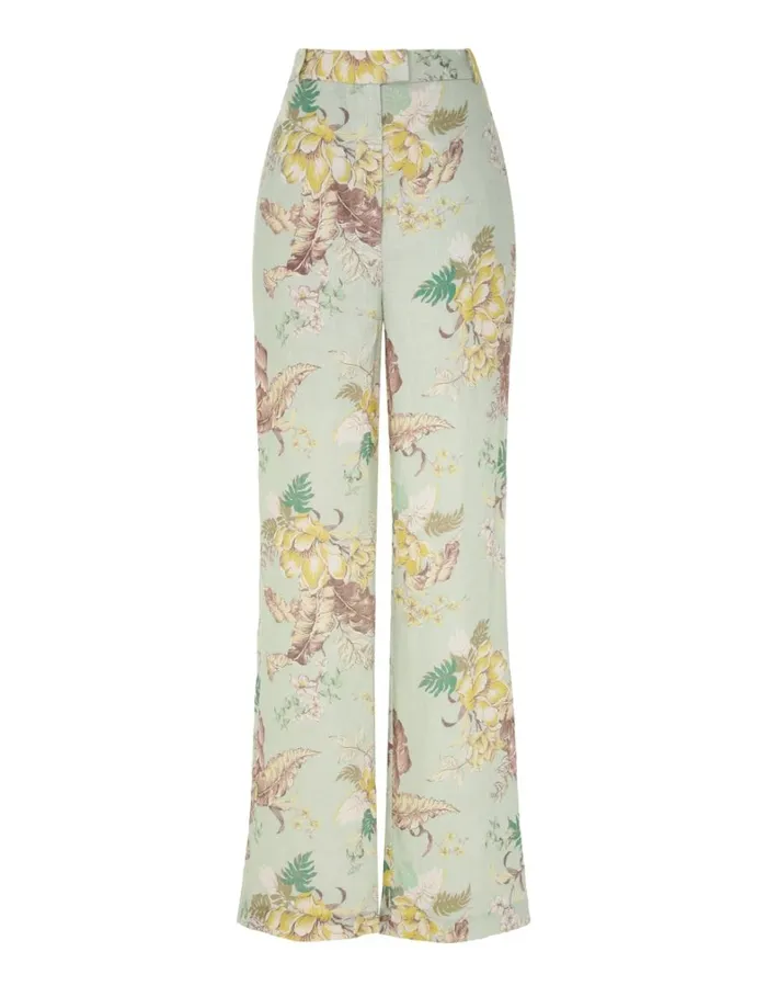 Women Shorts and Pants Zimmermann Matchmaker Straight Leg Pant Mint Tropical Floral Women Shorts and Pants Zimmermann Matchmaker Straight Leg Pant Mint Tropical Floral