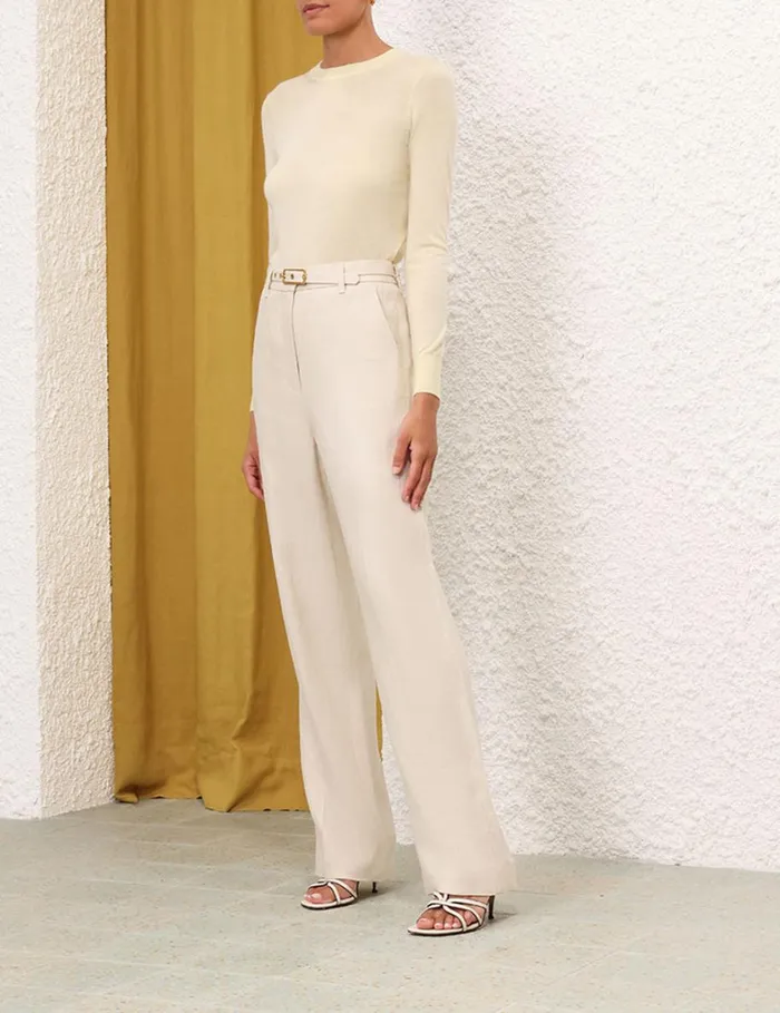 Women Shorts and Pants Zimmermann Matchmaker Straight Leg Pant Straw