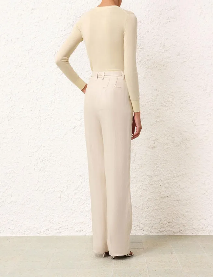 Women Shorts and Pants Zimmermann Matchmaker Straight Leg Pant Straw