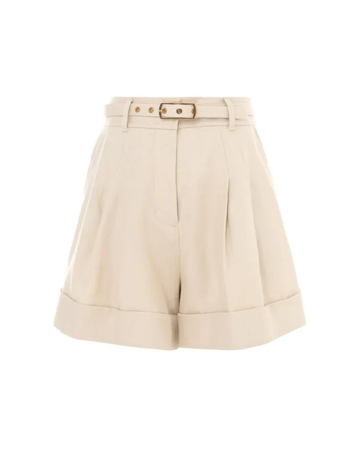 Women Shorts and Pants Zimmermann Matchmaker Tuck Front Short Straw