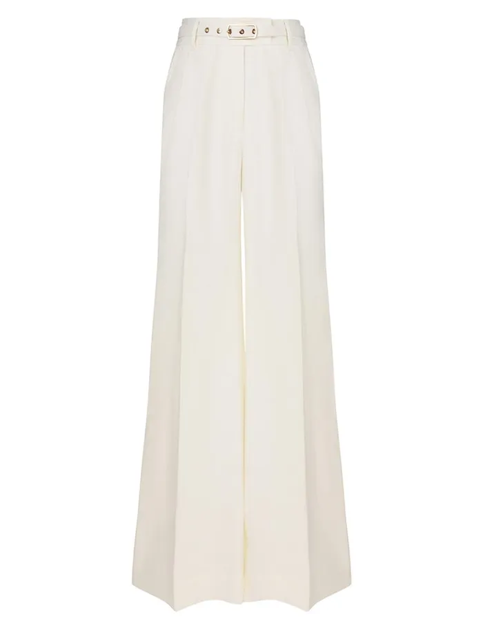 Women Shorts and Pants Zimmermann Matchmaker Wide Leg Pant Ivory