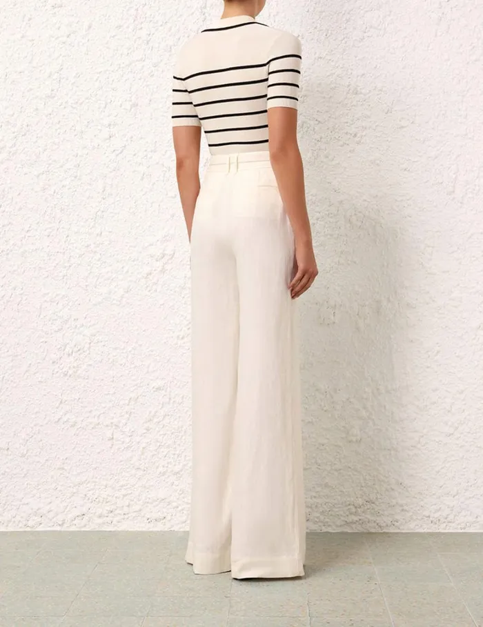 Women Shorts and Pants Zimmermann Matchmaker Wide Leg Pant Ivory