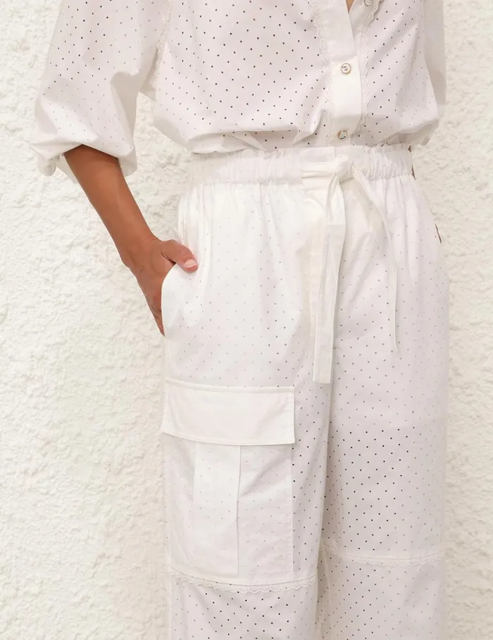 Women Shorts and Pants Zimmermann Natura Burnout Cargo Pants Ivory