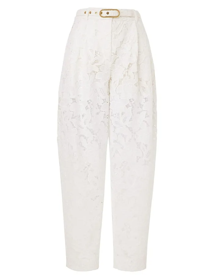Women Shorts and Pants Zimmermann Natura Cropped Barrel Pant Ivory