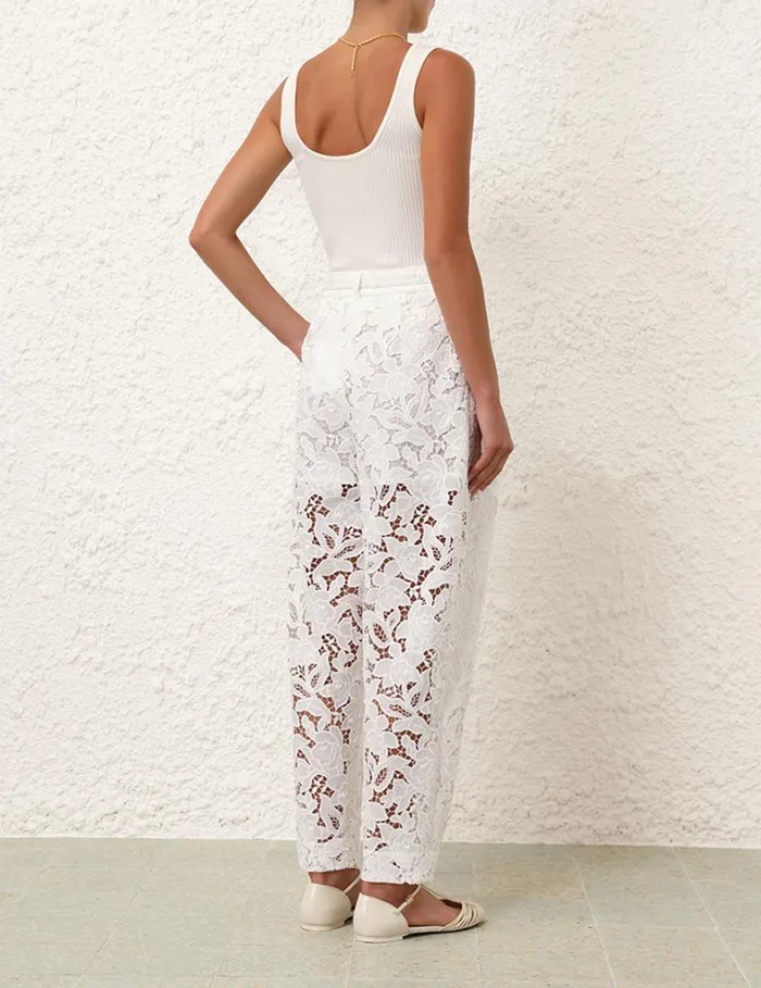 Women Shorts and Pants Zimmermann Natura Cropped Barrel Pant Ivory