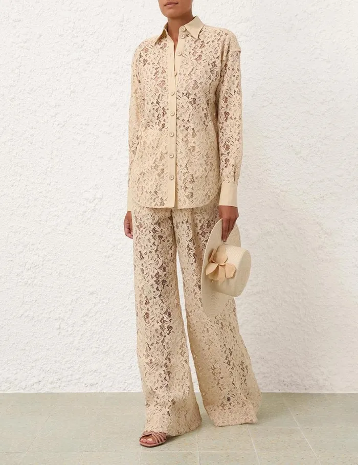 Women Shorts and Pants Zimmermann Natura Lace Pant Tea