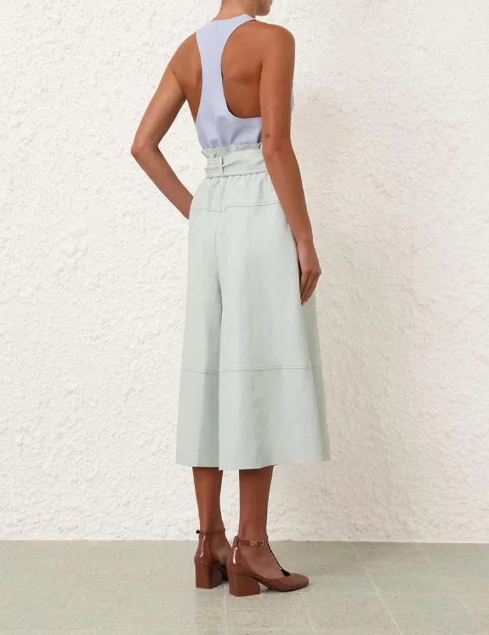 Women Shorts and Pants Zimmermann Natura Leather Cropped Pant Mint