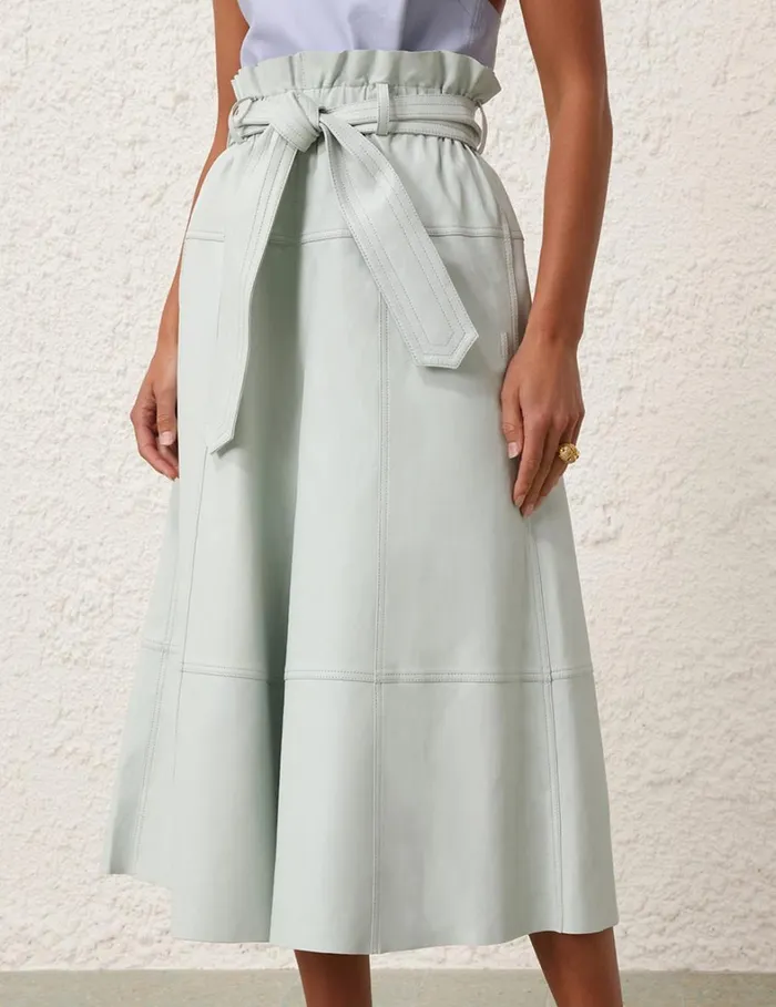 Women Shorts and Pants Zimmermann Natura Leather Cropped Pant Mint
