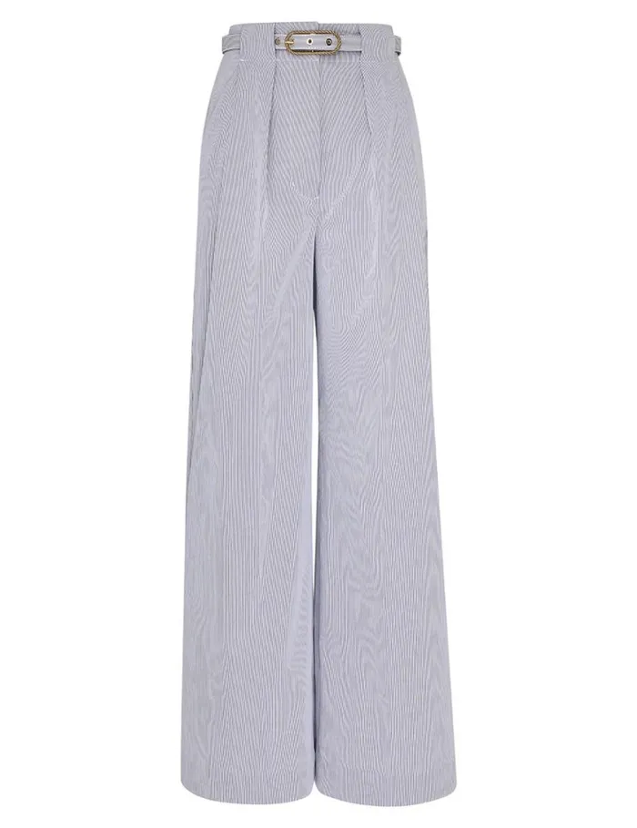 Women Shorts and Pants Zimmermann Natura Tuck Wide Leg Pant Micro Stripe