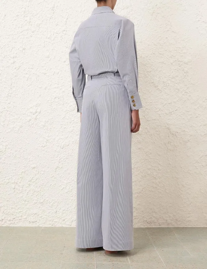 Women Shorts and Pants Zimmermann Natura Tuck Wide Leg Pant Micro Stripe