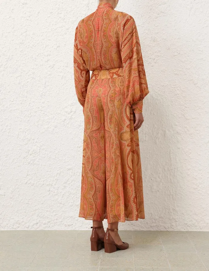 Women Shorts and Pants Zimmermann Tranquillity Flared Culottes Red Paisley