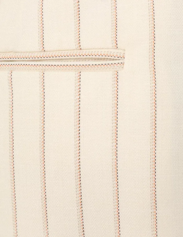 Women Shorts and Pants Zimmermann Tranquillity Long Line Short Cream Pinstripe