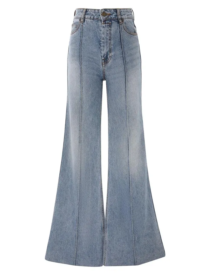 Women Shorts and Pants Zimmermann Wide Leg Jean Poseidon Blue