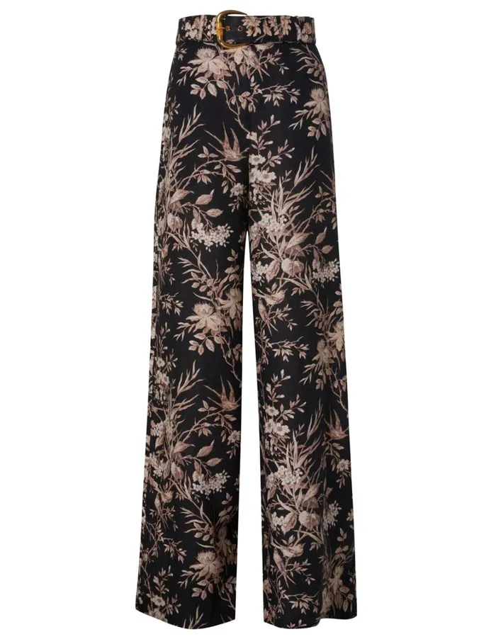 Women Shorts and Pants Zimmermann Wide Leg Pant Black Mockingbird