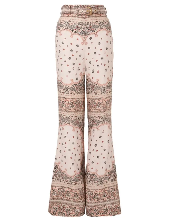 Women Shorts and Pants Zimmermann Wide Leg Pant Cream Bandana