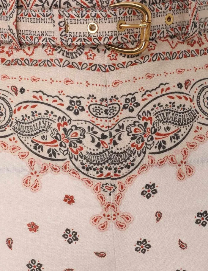Women Shorts and Pants Zimmermann Wide Leg Pant Cream Bandana