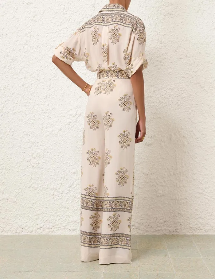 Women Shorts and Pants Zimmermann Wide Leg Pant Utility Dot Lemon