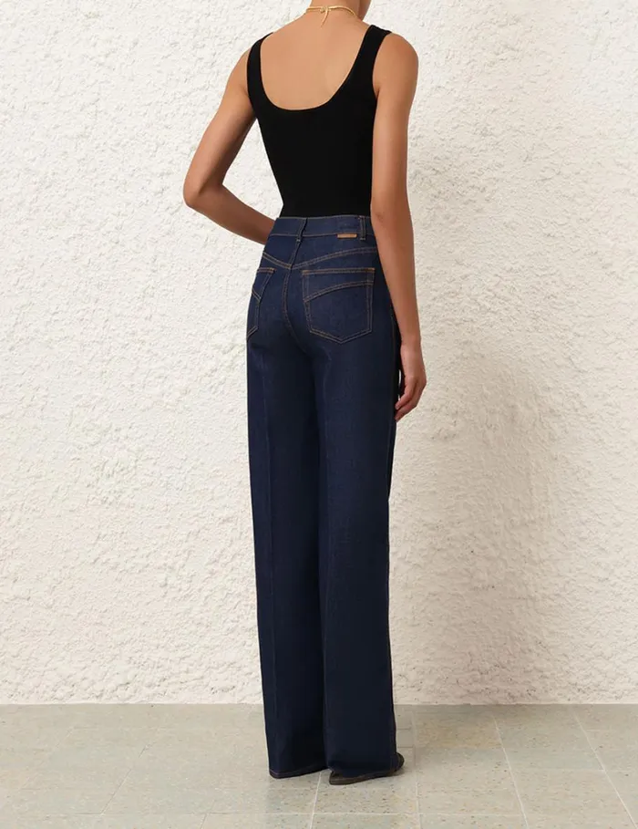 Women Shorts and Pants Zimmermann Wide Straight Jean Ink