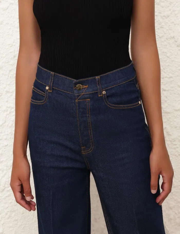 Women Shorts and Pants Zimmermann Wide Straight Jean Ink