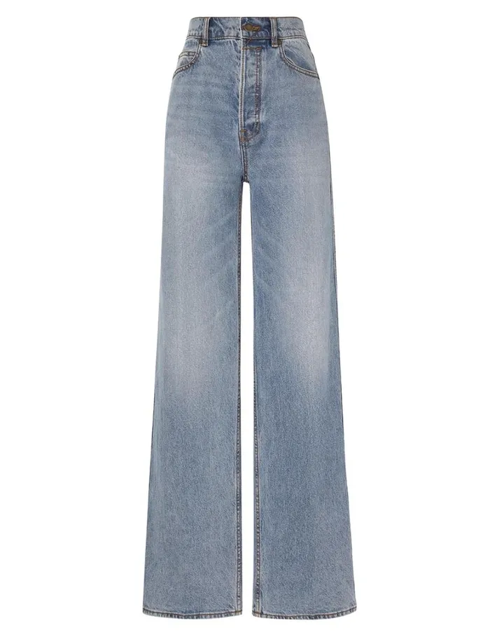 Women Shorts and Pants Zimmermann Wide Straight Jean Poseidon Blue