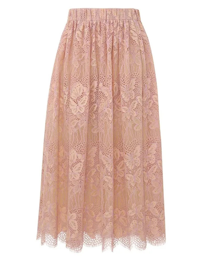 Women Skirts Zimmermann Harmony Lace Midi Skirt Orchid