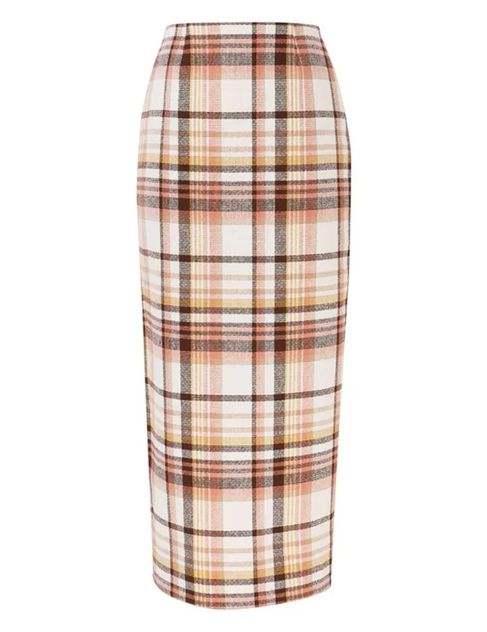 Women Skirts Zimmermann Matchmaker Check Pencil Skirt Cream Check