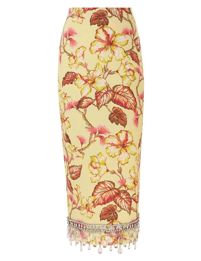 Women Skirts Zimmermann Matchmaker Diamante Skirt Yellow Hibiscus