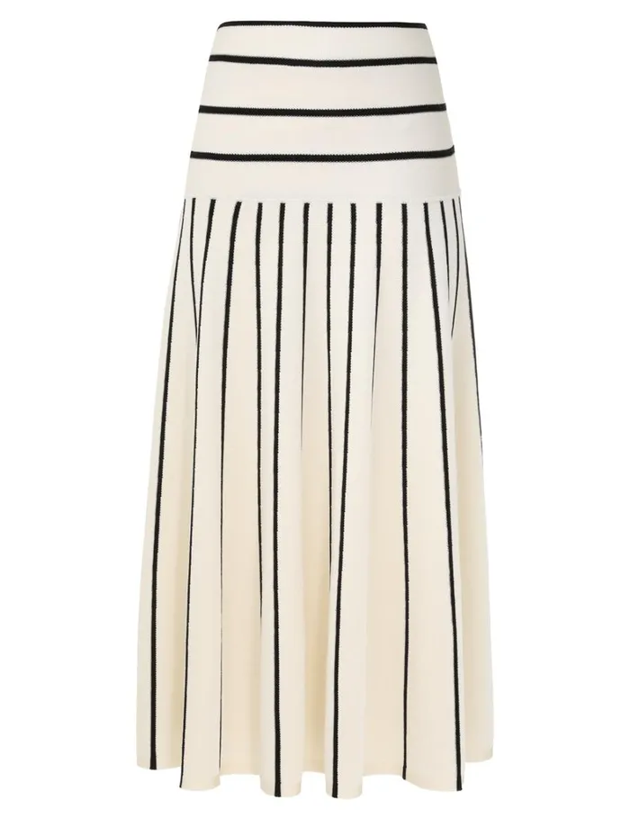 Women Skirts Zimmermann Matchmaker Knit Stripe Skirt Creamblack