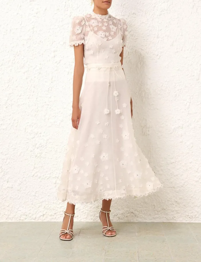 Women Skirts Zimmermann Matchmaker Lift Off Skirt Ivory