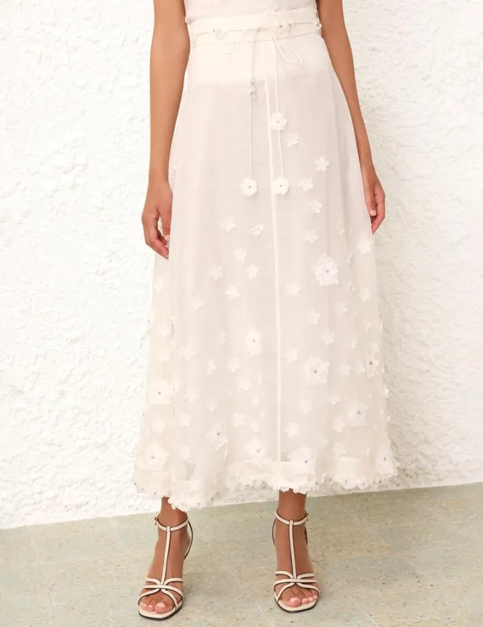 Women Skirts Zimmermann Matchmaker Lift Off Skirt Ivory