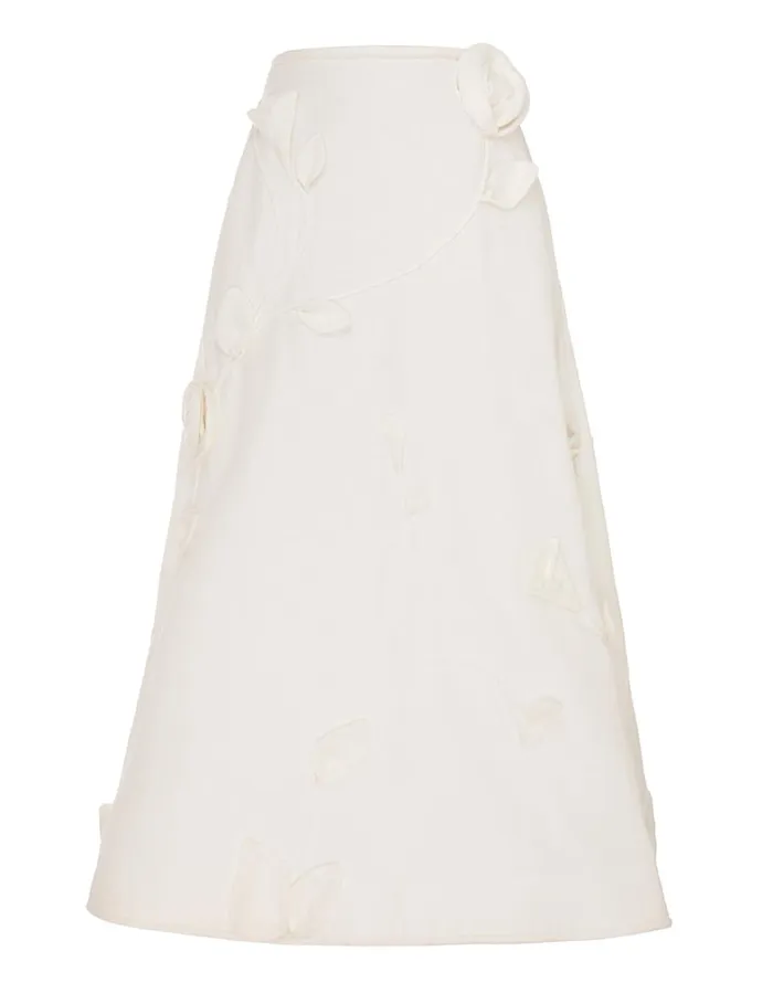 Women Skirts Zimmermann Matchmaker Rose Flare Skirt Ivory