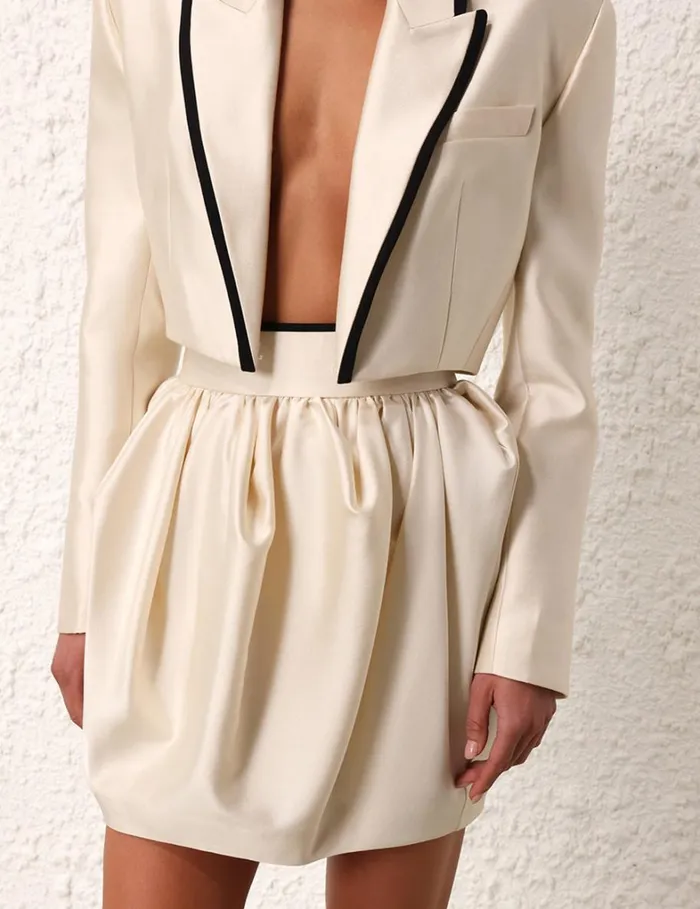 Women Skirts Zimmermann Matchmaker Tulip Mini Skirt Cream