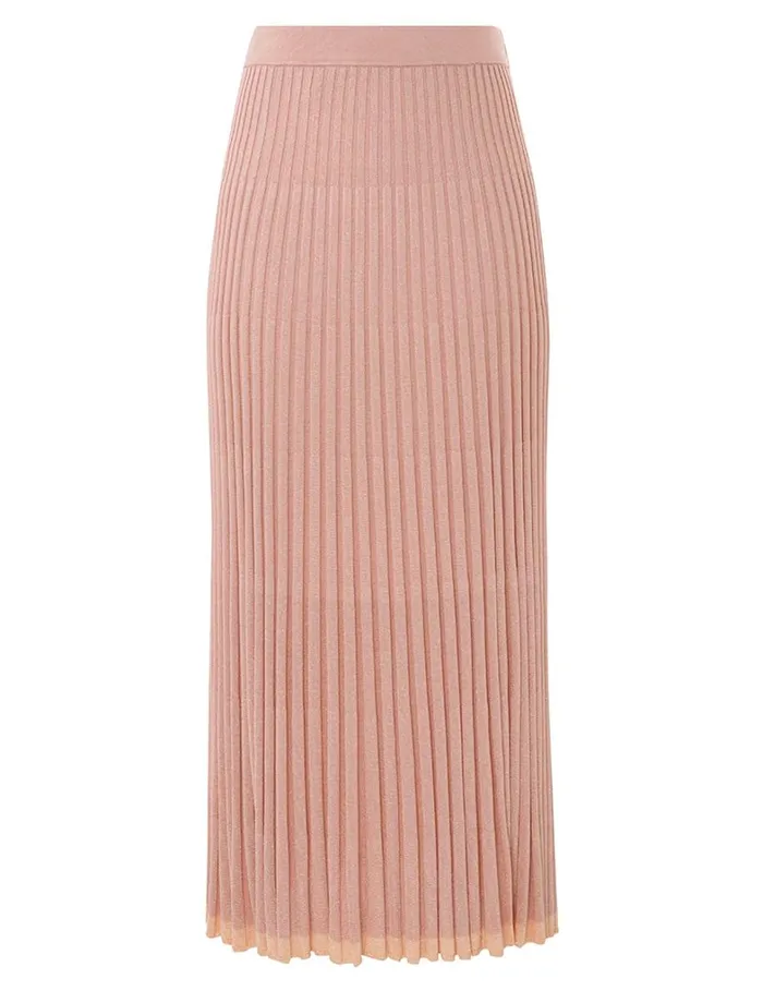 Women Skirts Zimmermann Metallic Midi Skirt Peach