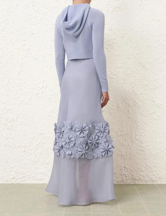 Women Skirts Zimmermann Natura Applique Flower Skirt Lilac Blue