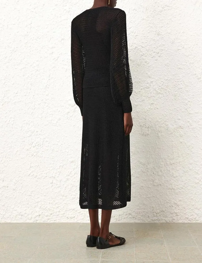 Women Skirts Zimmermann Natura Crochet Skirt Black