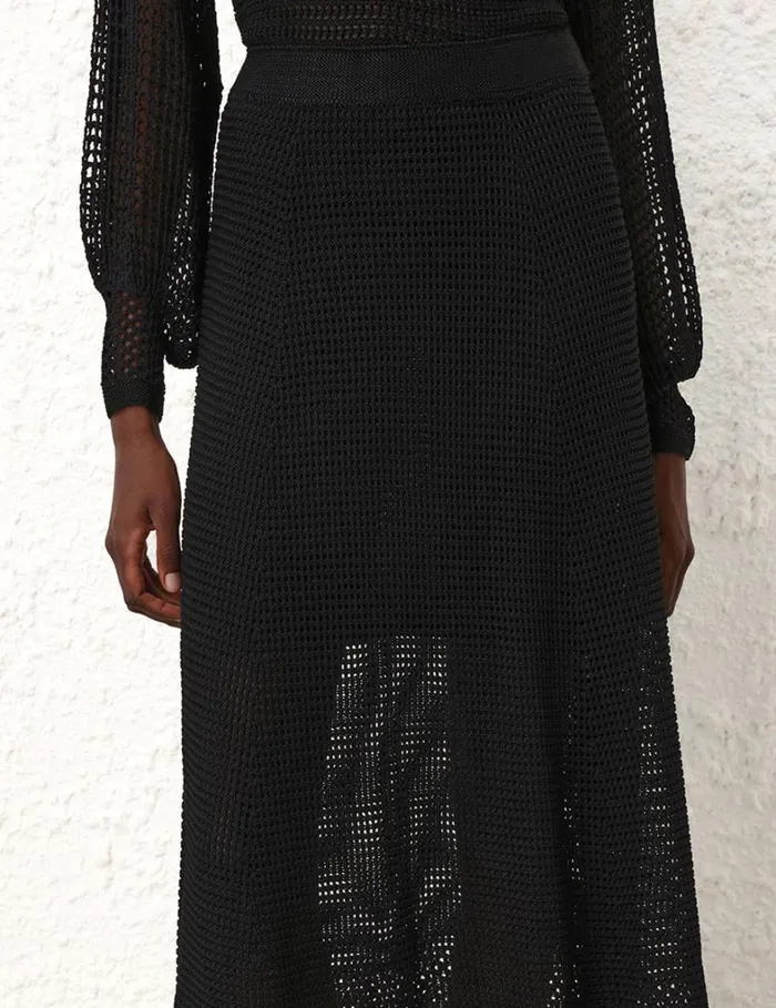 Women Skirts Zimmermann Natura Crochet Skirt Black