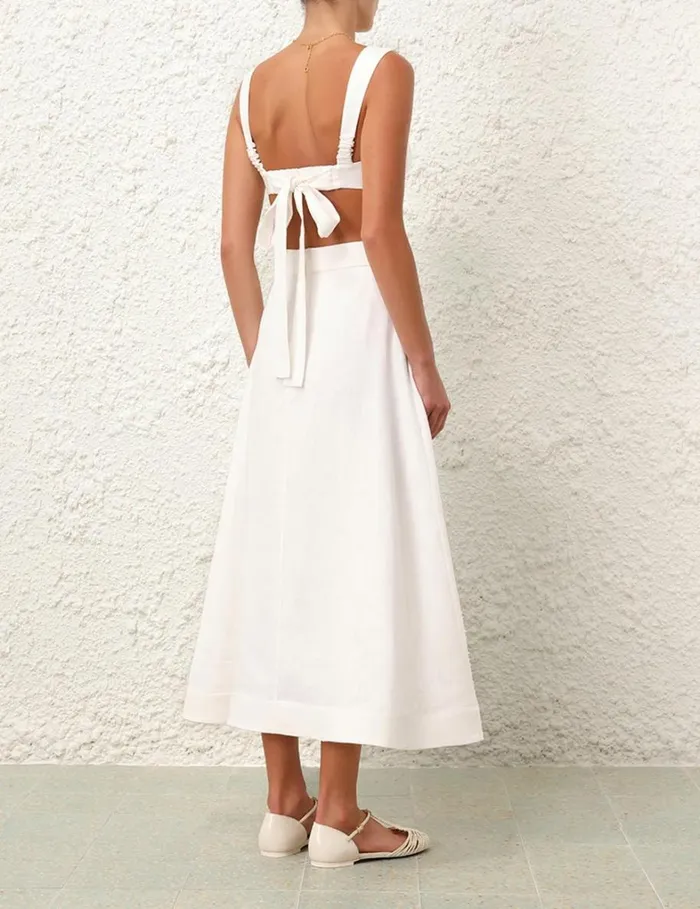 Women Skirts Zimmermann Natura Flare Skirt Ivory Camellia
