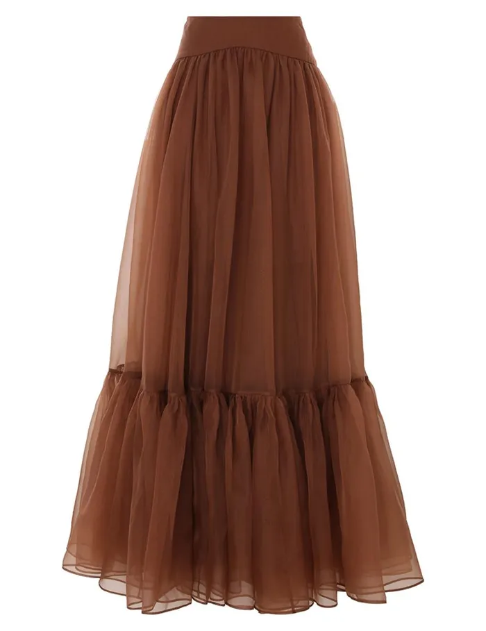 Women Skirts Zimmermann Natura Gathered Skirt Toffee