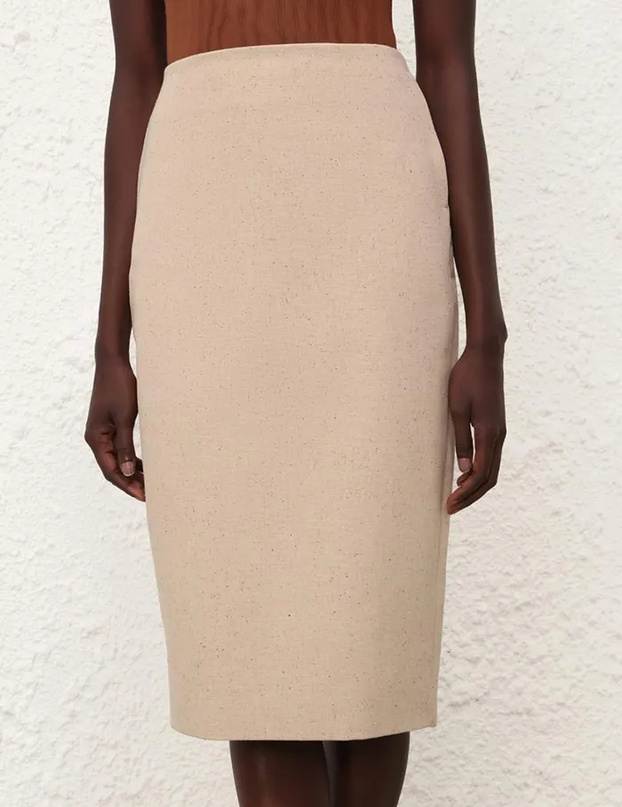 Women Skirts Zimmermann Natura Pencil Skirt Natural
