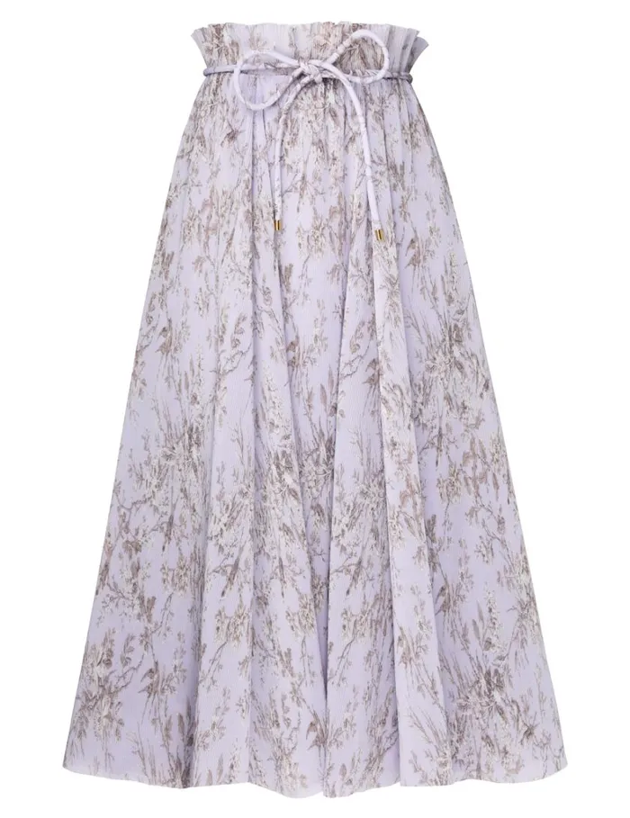 Women Skirts Zimmermann Pleated Midi Skirt Blue Mockingbird
