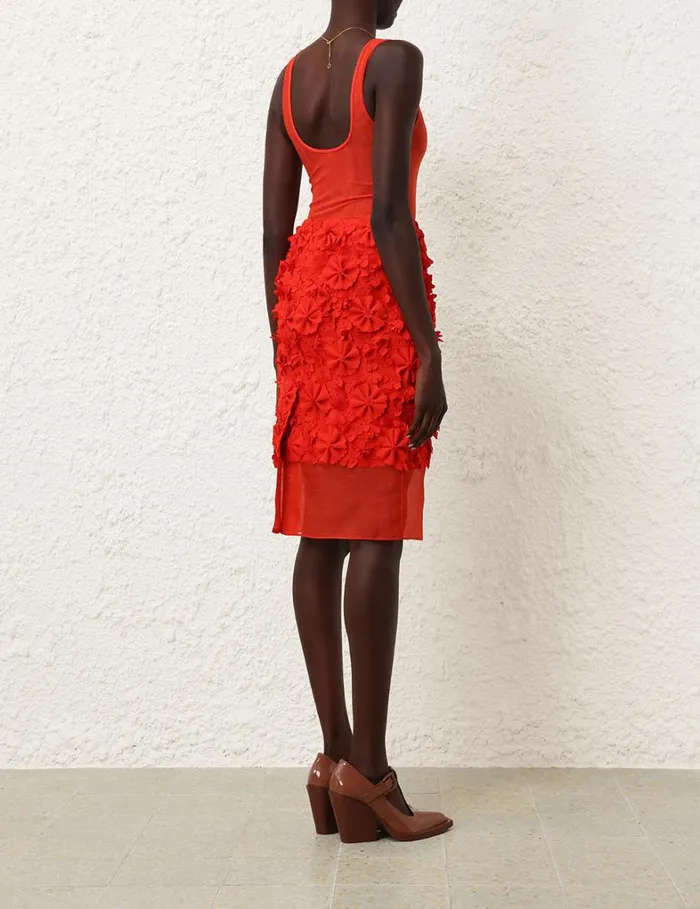 Women Skirts Zimmermann Tranquillity Midi Skirt Tomato